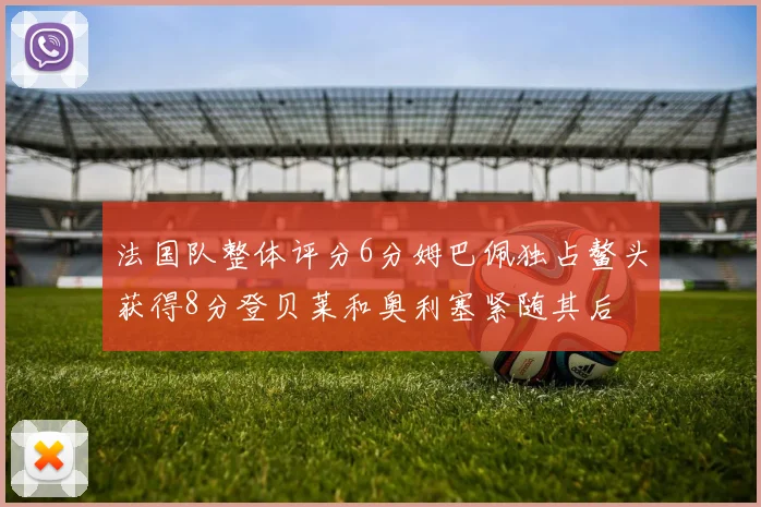 法国队整体评分6分姆巴佩独占鳌头获得8分登贝莱和奥利塞紧随其后